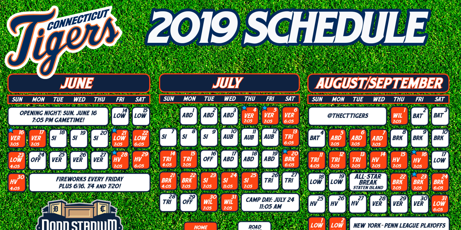 CT Tigers Release 2019 Schedule | Sea Unicorns