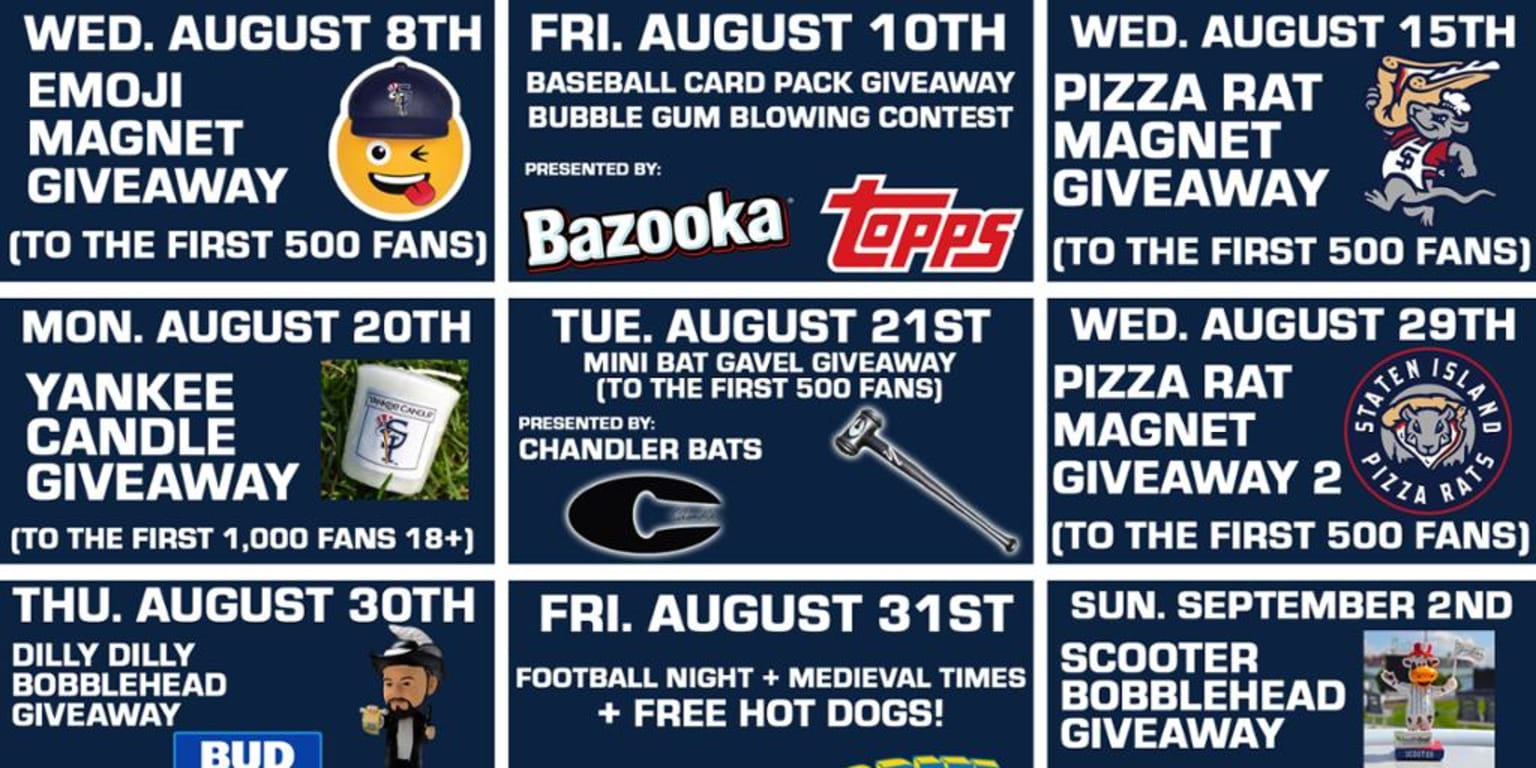 STATEN ISLAND YANKEES ANNOUNCE ADDITIONAL GIVEAWAY DETAILS