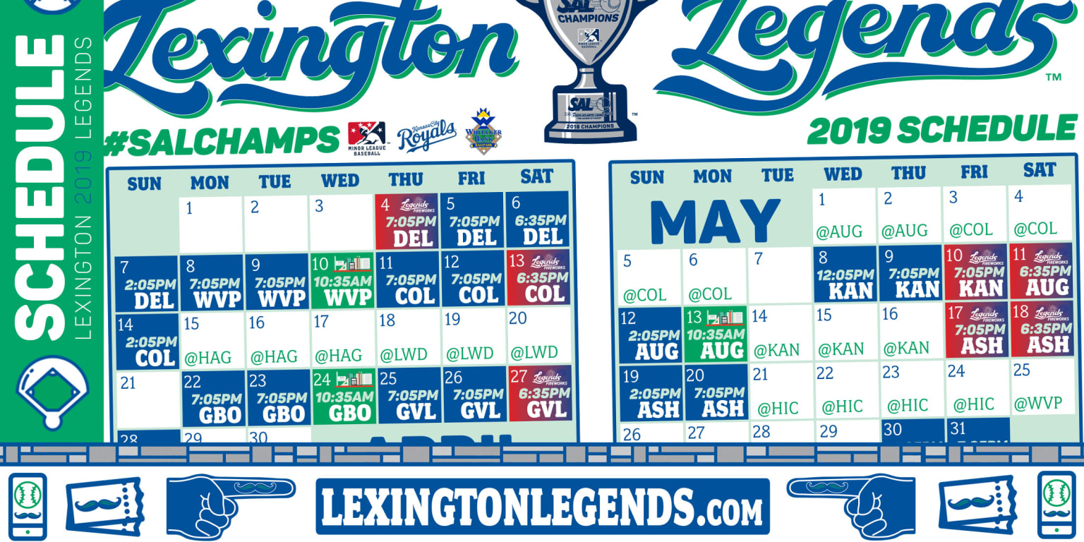Lexington Legends Schedule 2022 Take A Look Into The Future; Legends Announce 2019 Schedule | Milb.com