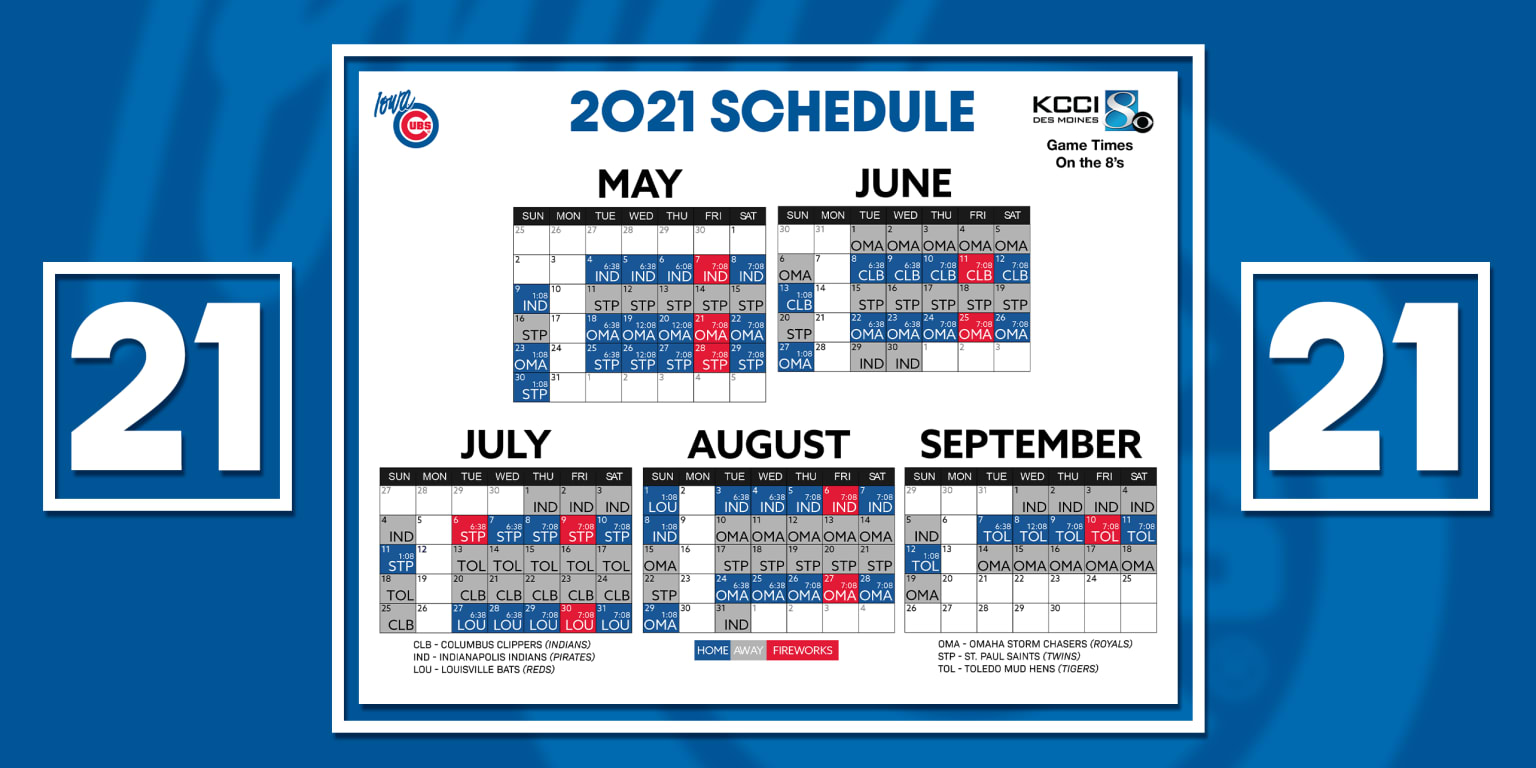 Iowa Cubs 2022 Schedule Game Times On The 8S | Cubs