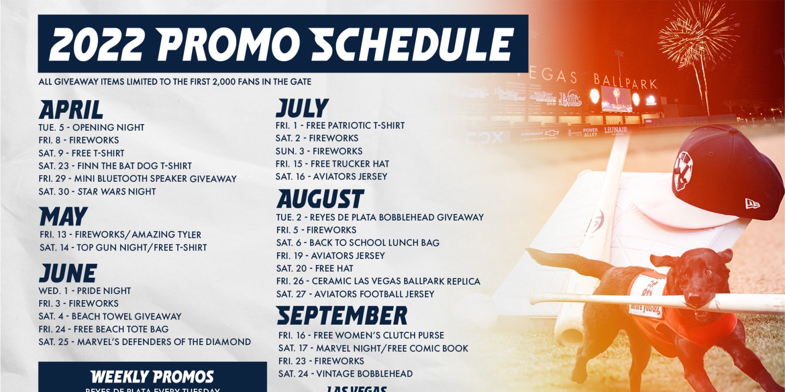 Las Vegas Aviators® announce 2022 regular season schedule; 144-game season  will feature 72 games at Las Vegas Ballpark®
