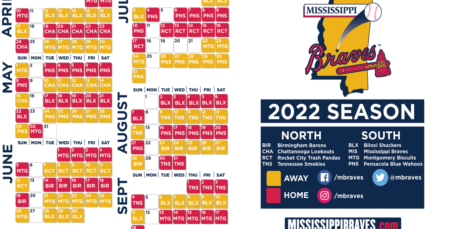 Mississippi Braves Schedule 2022 2022 Mississippi Braves Schedule Announced | Braves