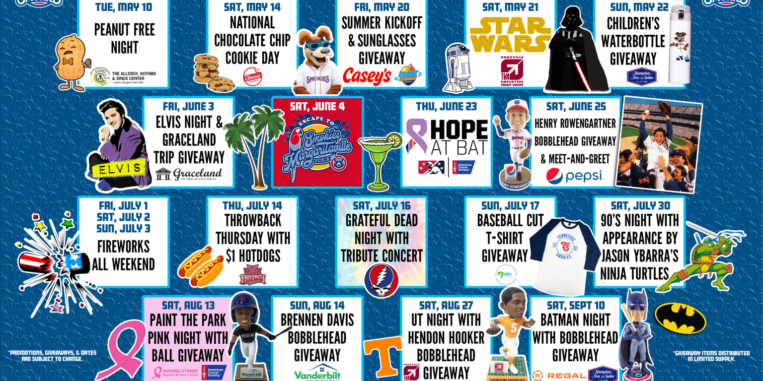 TENNESSEE SMOKIES RELEASE FULL PROMOTIONAL SCHEDULE | MiLB.com