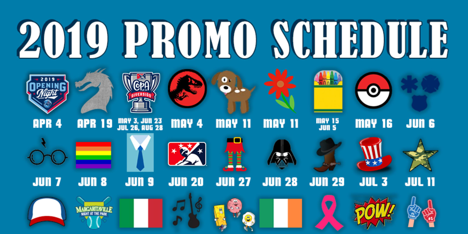 BlueClaws Promo Schedule Rundown