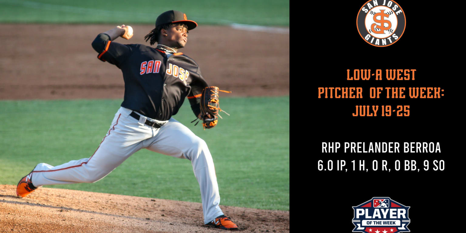 Prelander Berroa Secures LowA West Pitcher of the Week Giants