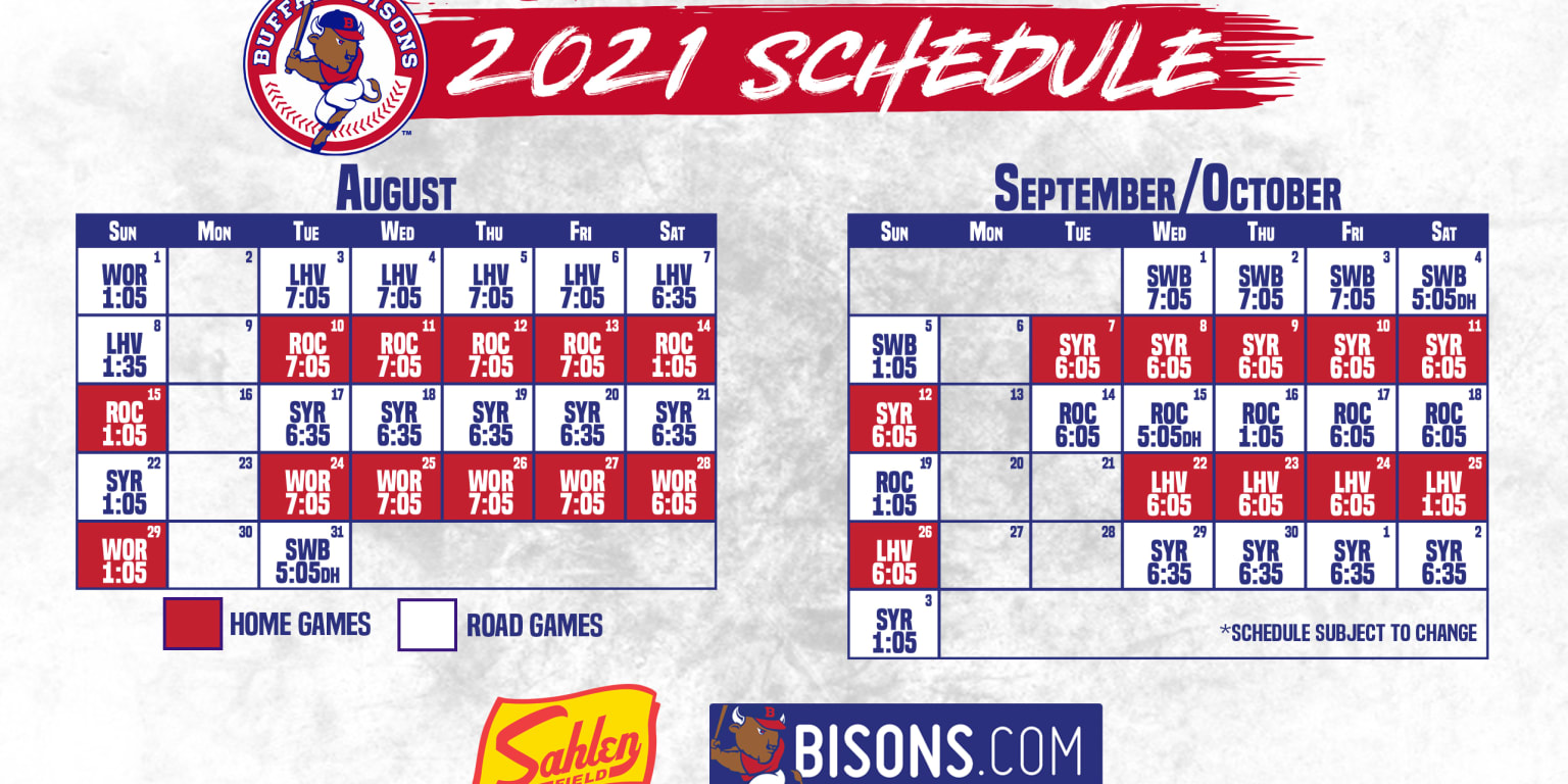 Bisons updated 2021 schedule | Bisons