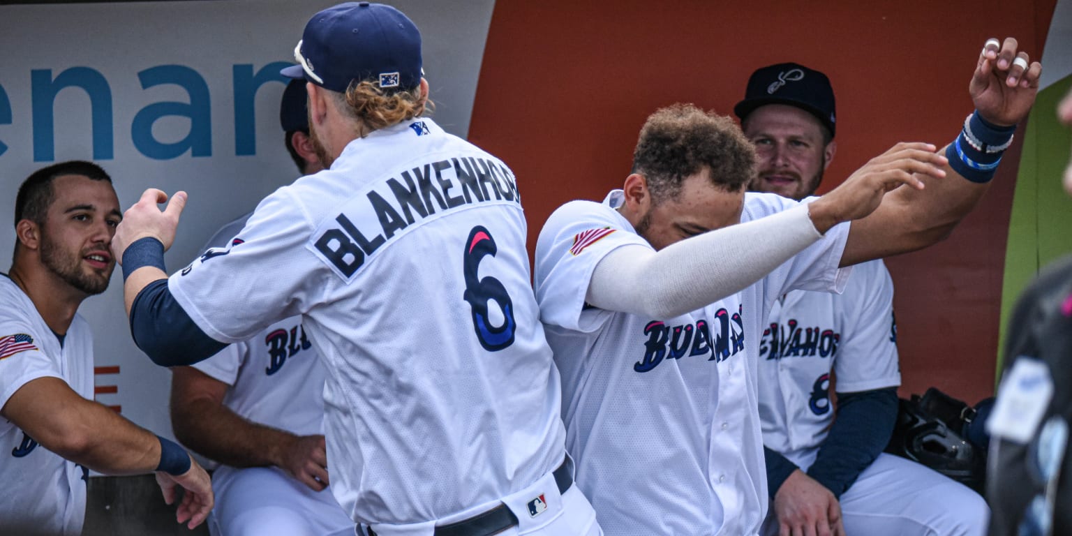 Travis Blankenhorn coming off a power surge season in 2019 for the AA  Pensacola Blue Wahoos