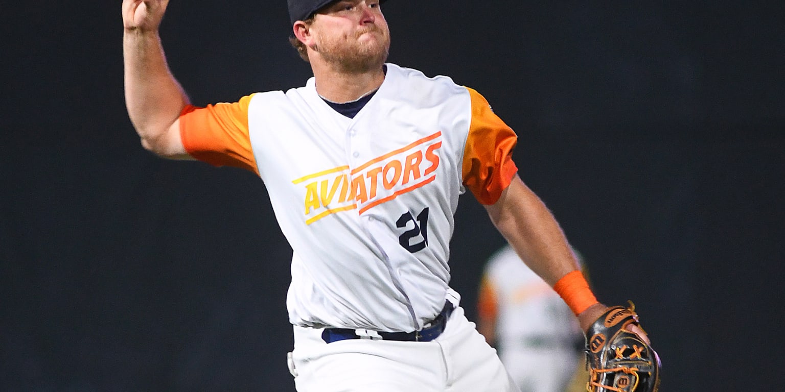 Las Vegas Aviators shortstop Jorge Mateo (14) celebrates at first