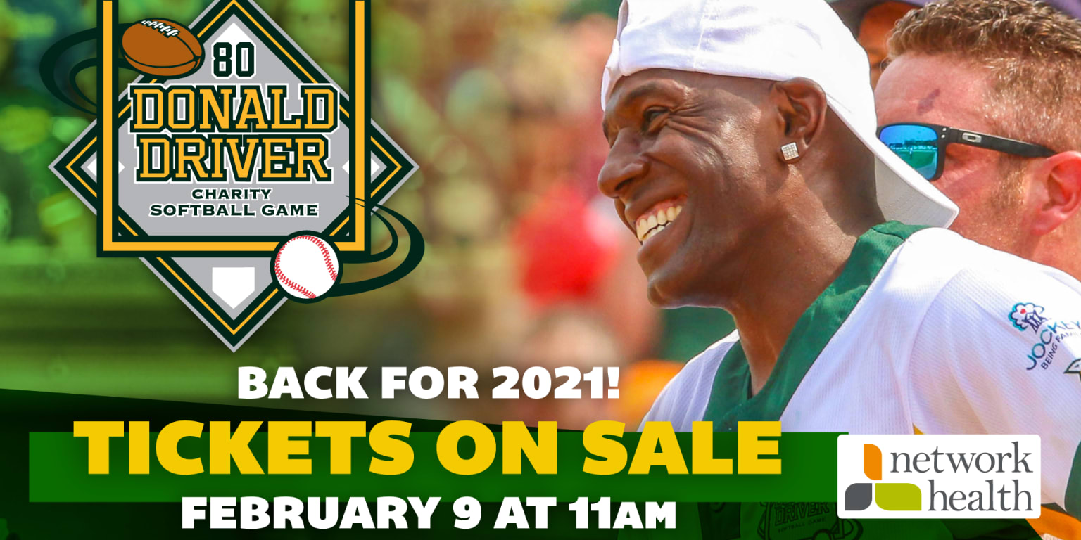 Donald Driver Charity Softball Game presented by Network Health Returns  July 27, 2019 Wisconsin Timber Rattlers to host Packers All-Time Leading  Receiver and Super Bowl Champion's Game