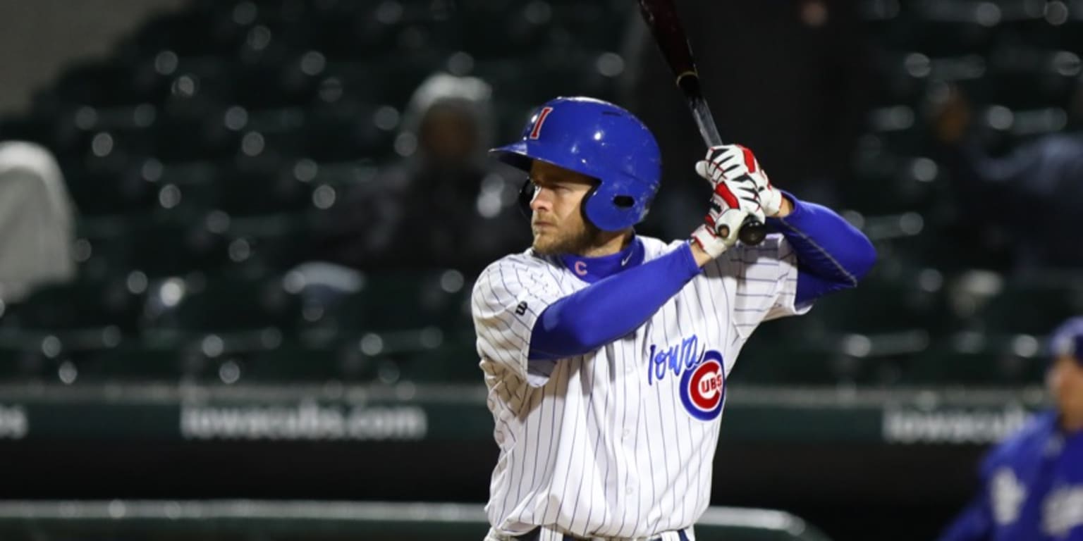 Chicago Cubs second baseman Logan Watkins (45) loses the ball as