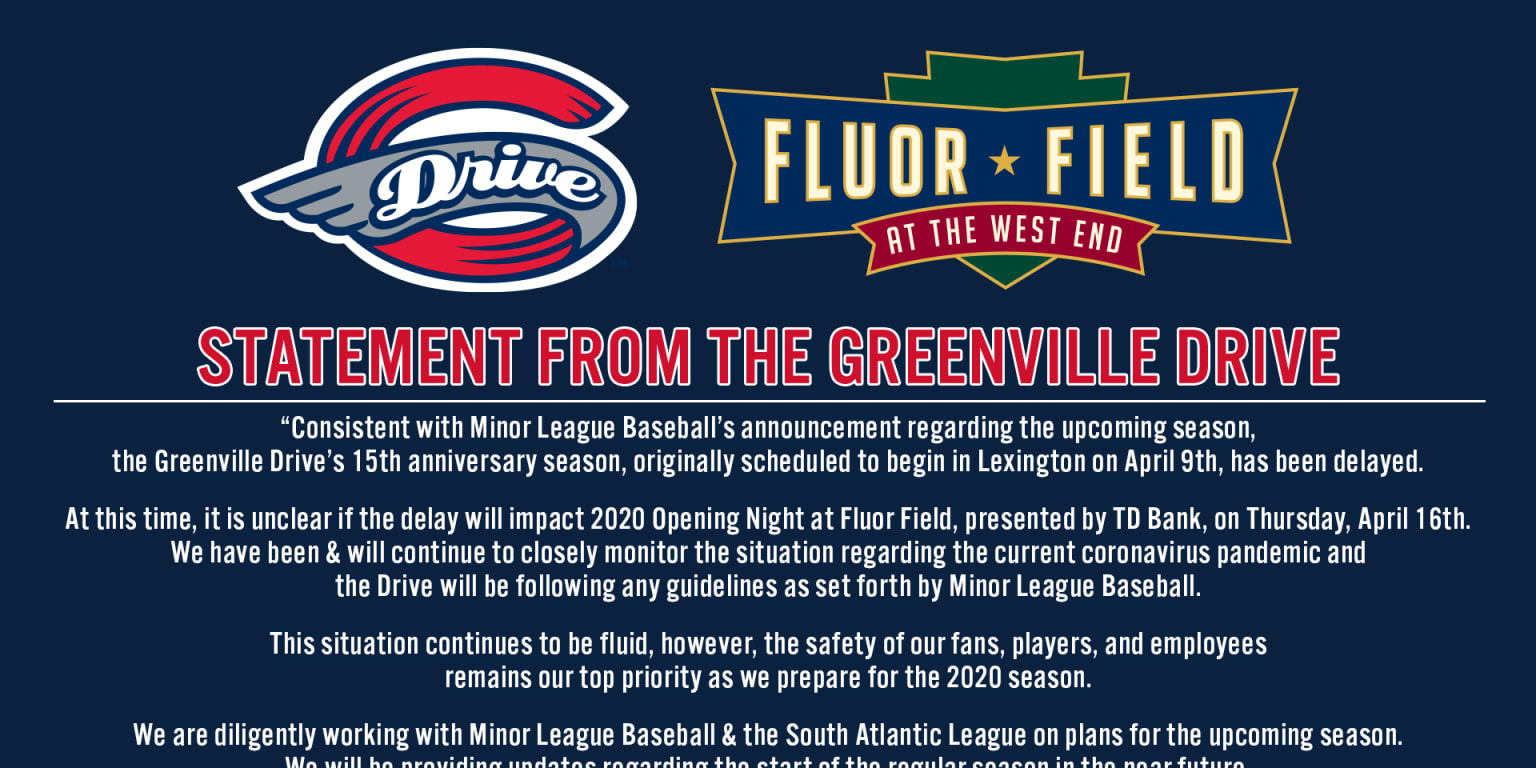 Statement from the Greenville Drive Drive