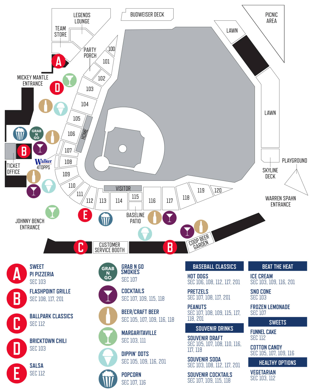 Concessions Map | Dodgers