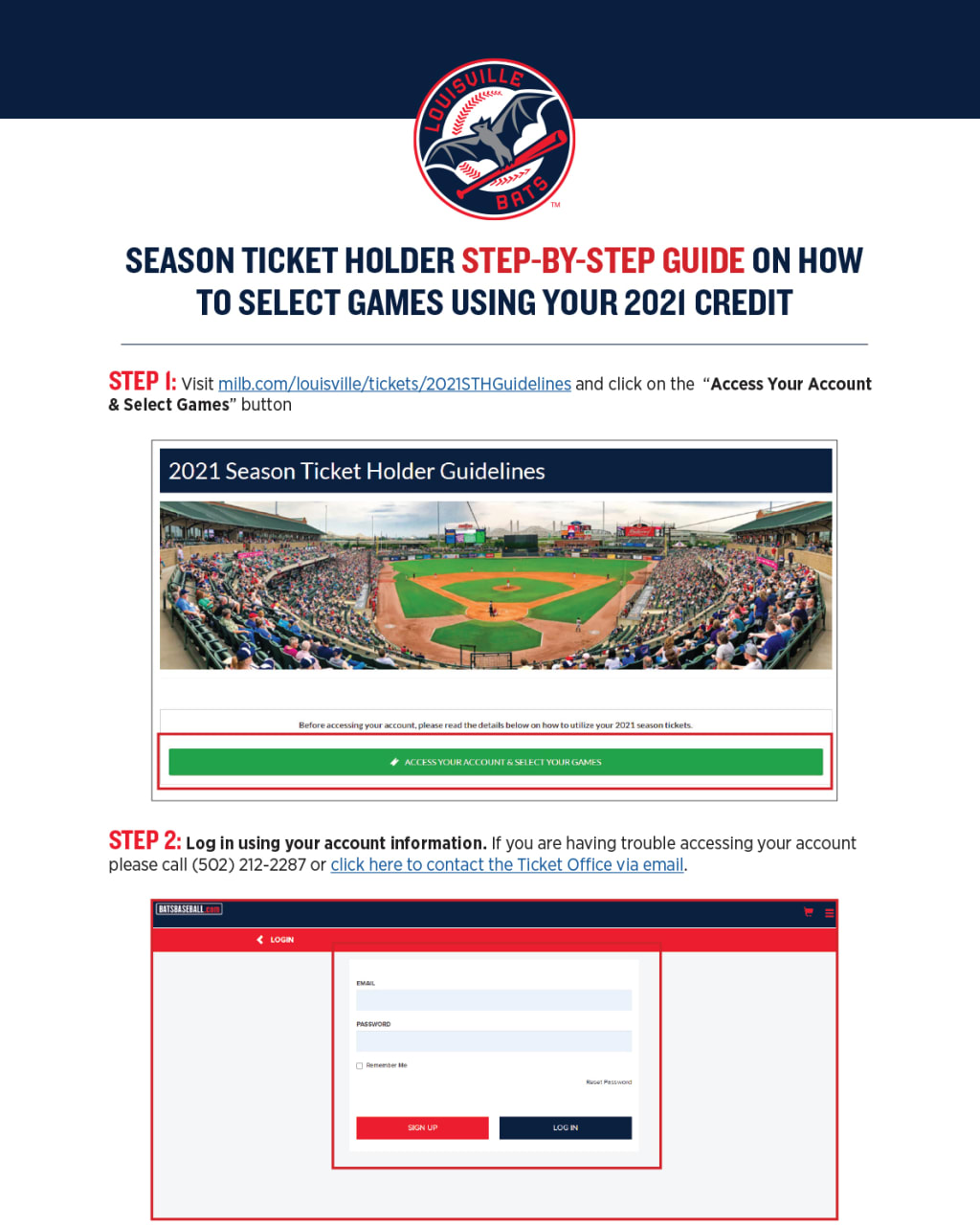 2021 Season Ticket Holder Guidelines Bats