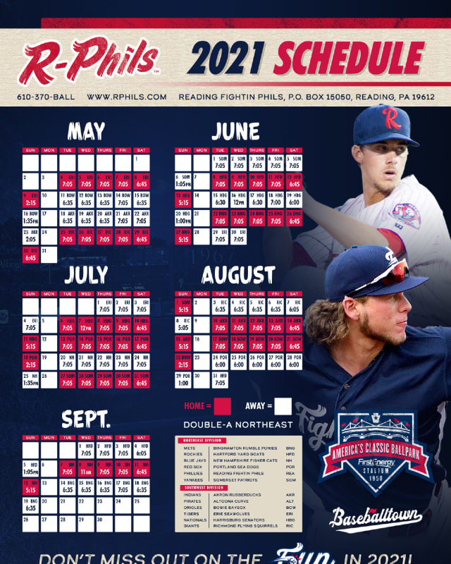 Reading Fightin Phils Schedule | Fightin Phils