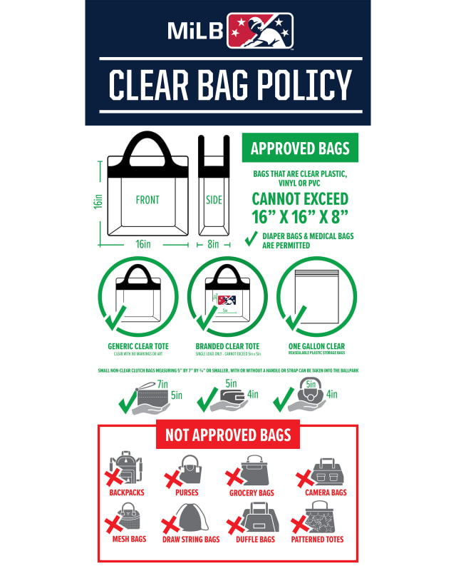 Clear Bag Policy at The Diamond Approved bags for Flying Squirrels