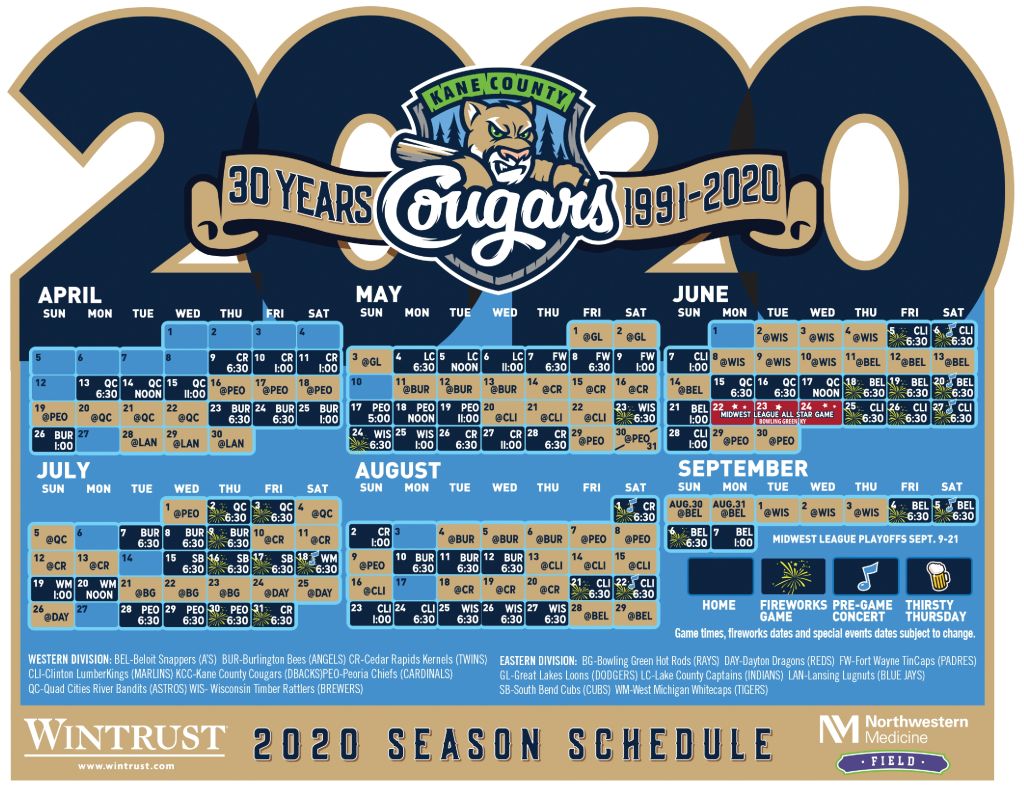 Printable Schedule Cougars