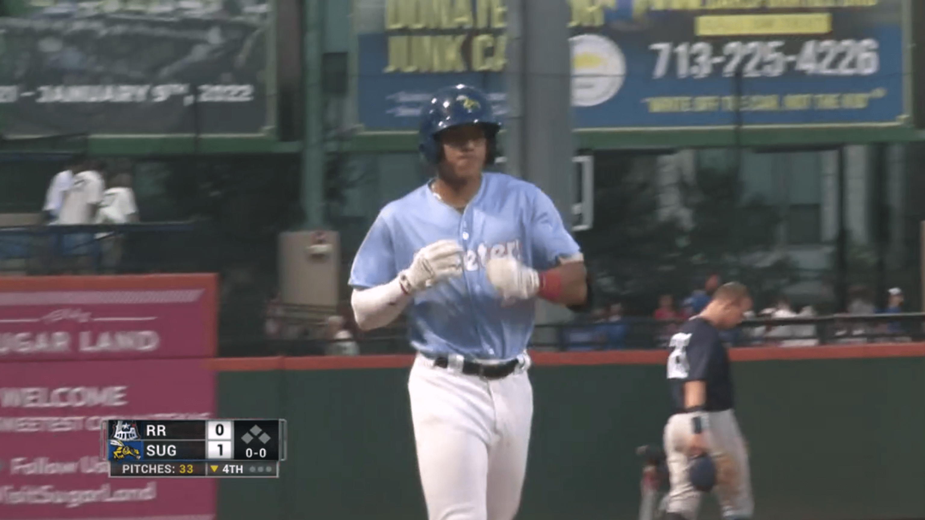 Jeremy Pena of the Houston Astros hits a two run home run in the