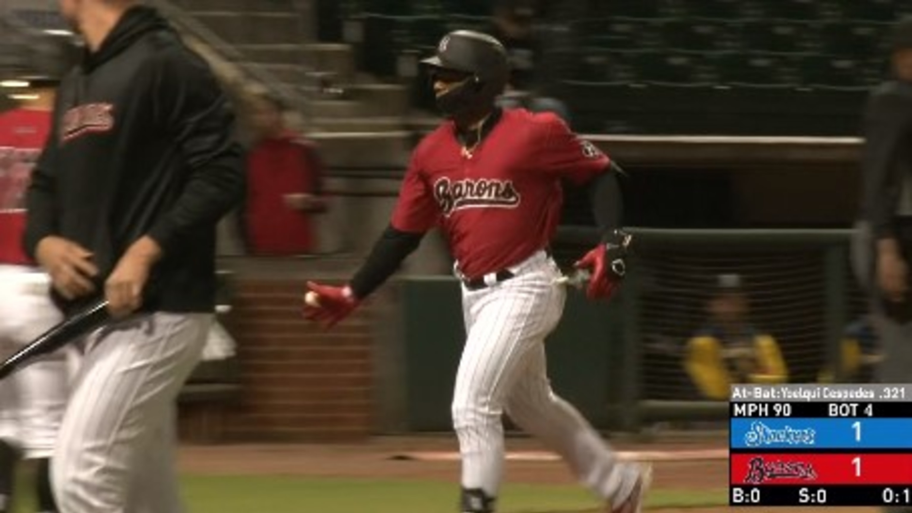 Birmingham Barons Yoelqui Cespedes (1) at bat during an MiLB