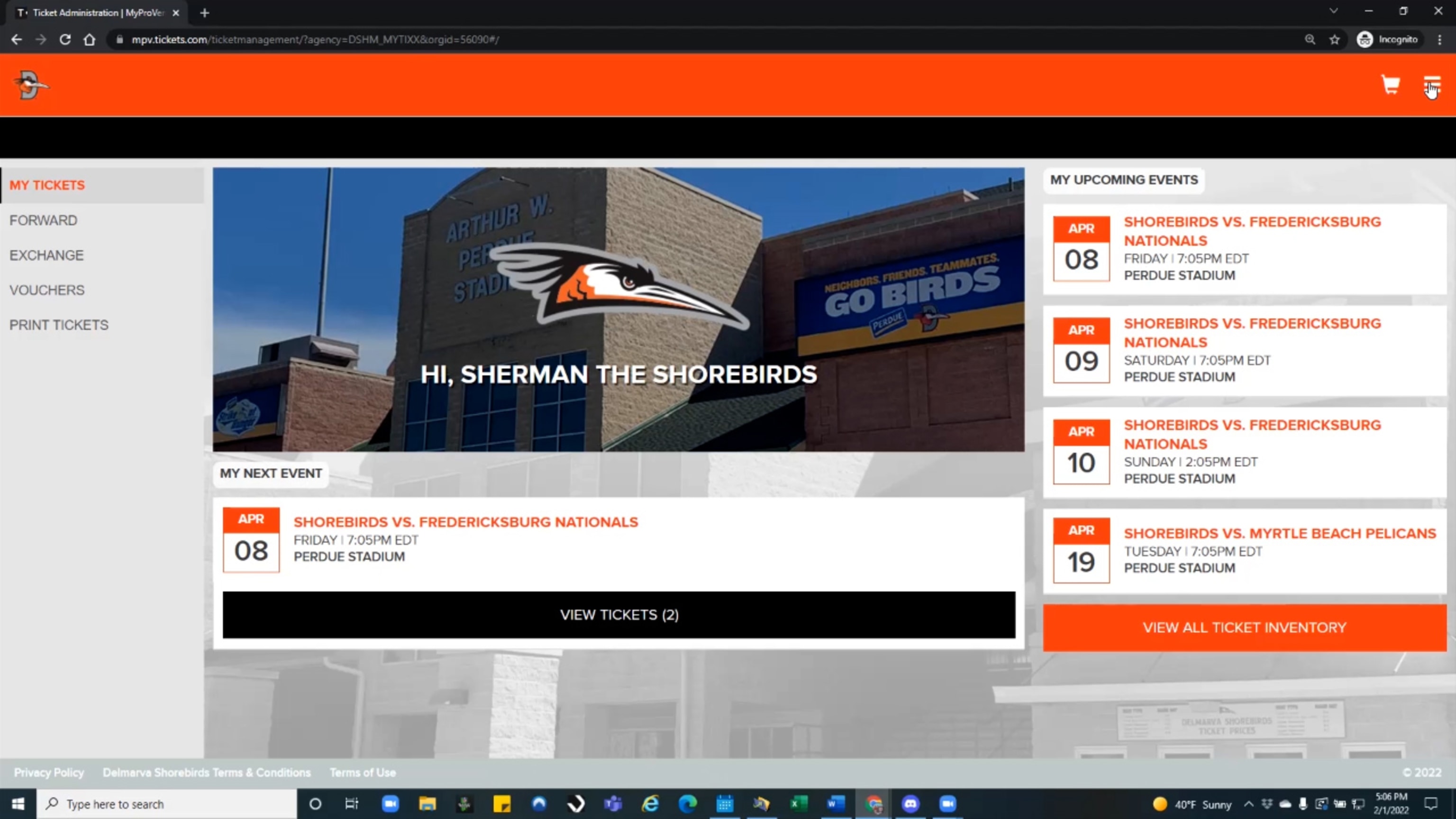 Shorebirds Individual Tickets NOW AVAILABLE for 2023 Season