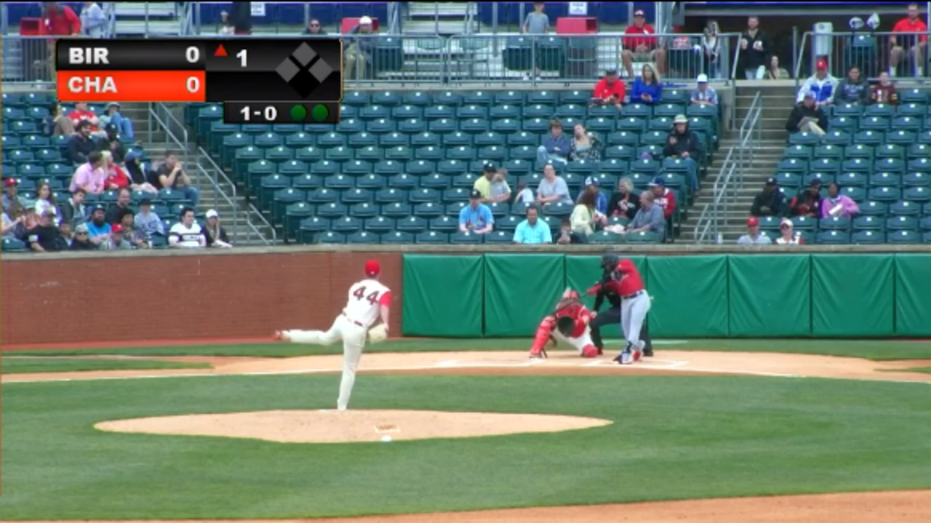 Birmingham Barons outfielder Yoelqui Cespedes (1) during an MiLB