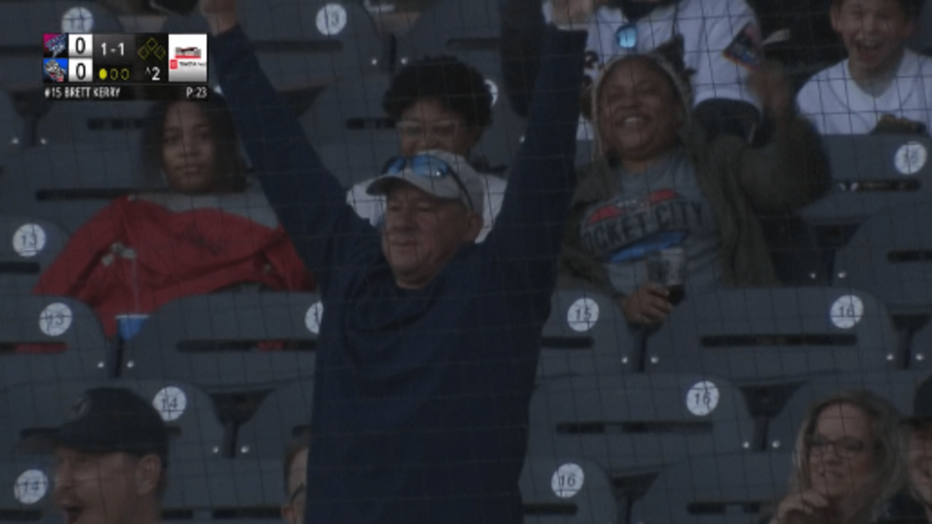 Fan catches foul ball, chugs beer