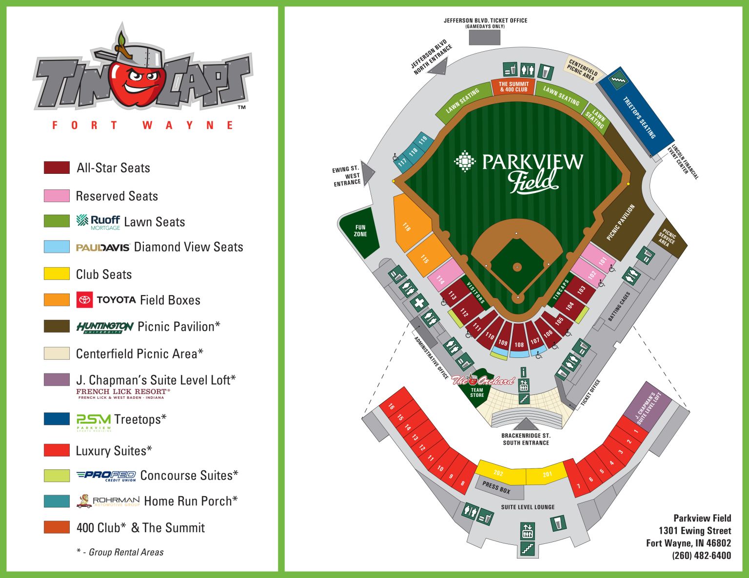 Tincaps Seating Chart With Rows