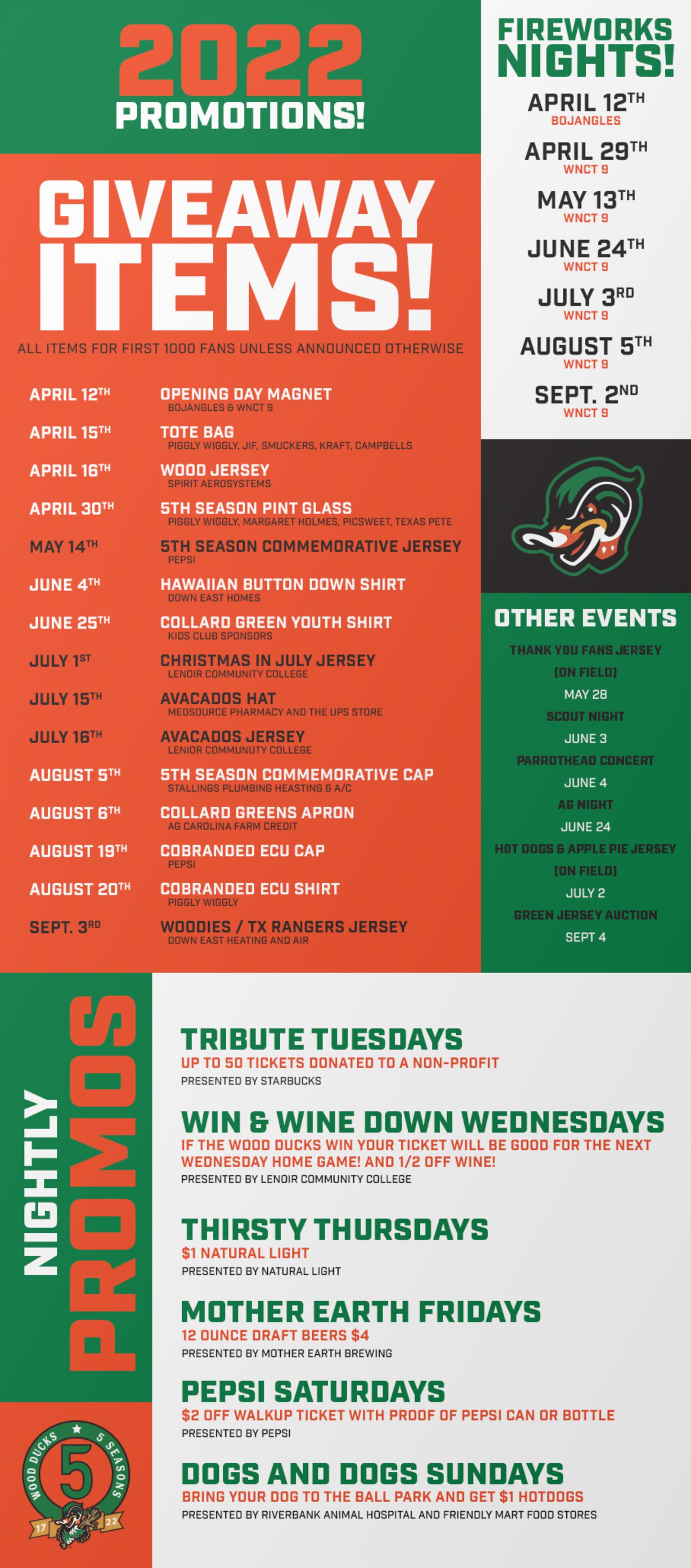 Down East Wood Ducks Promotions Wood Ducks