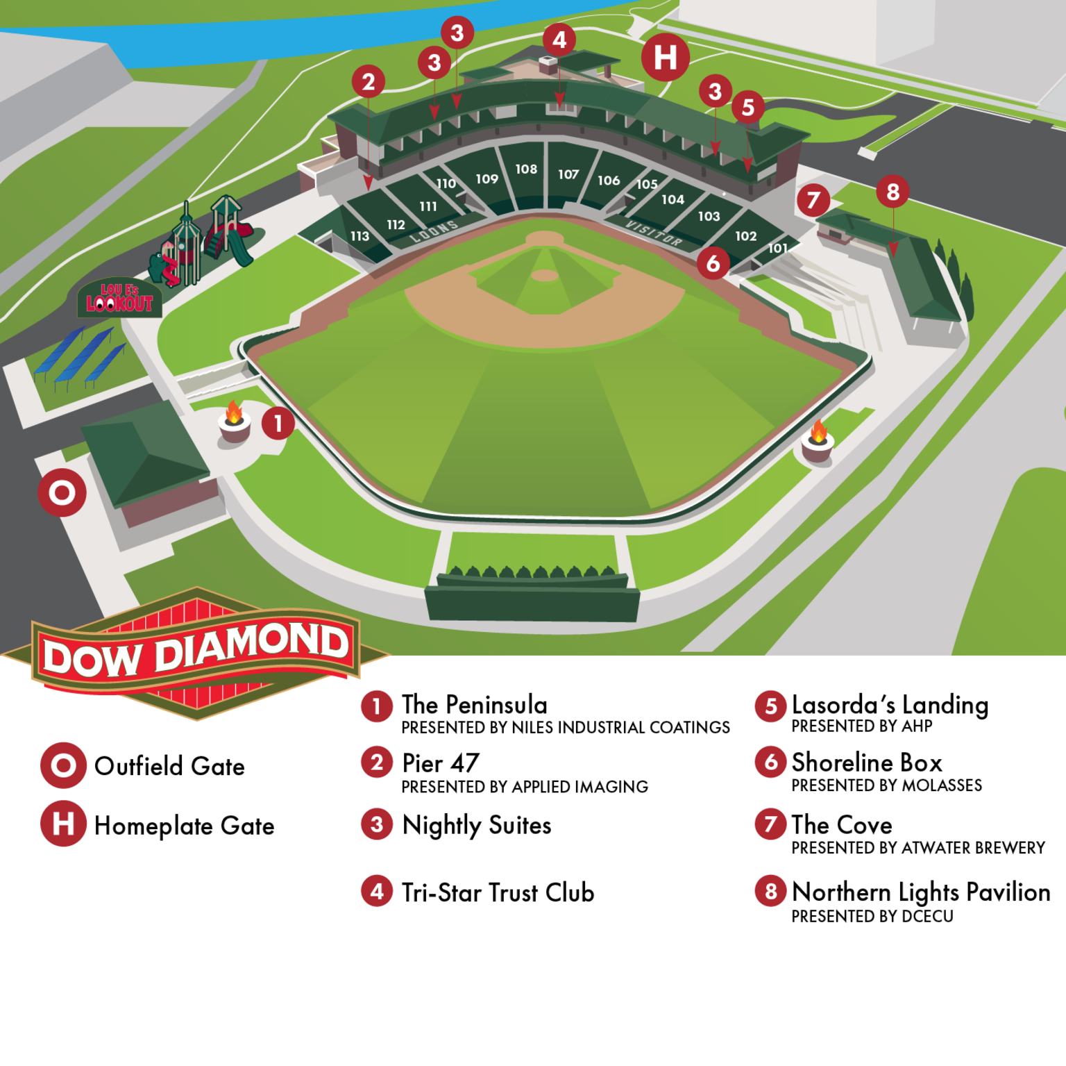 Dow Diamond seating chart Loons