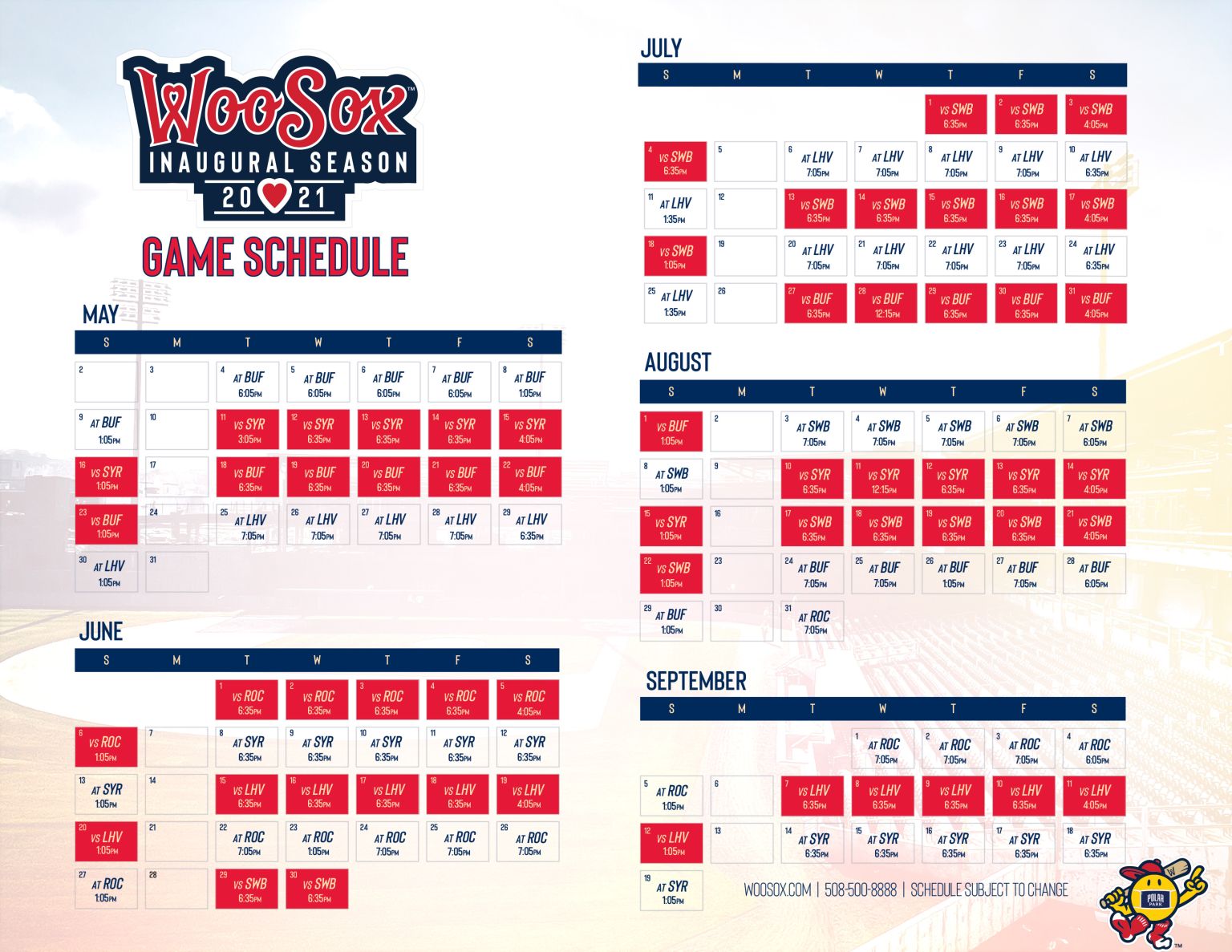 Printable Red Sox Schedule