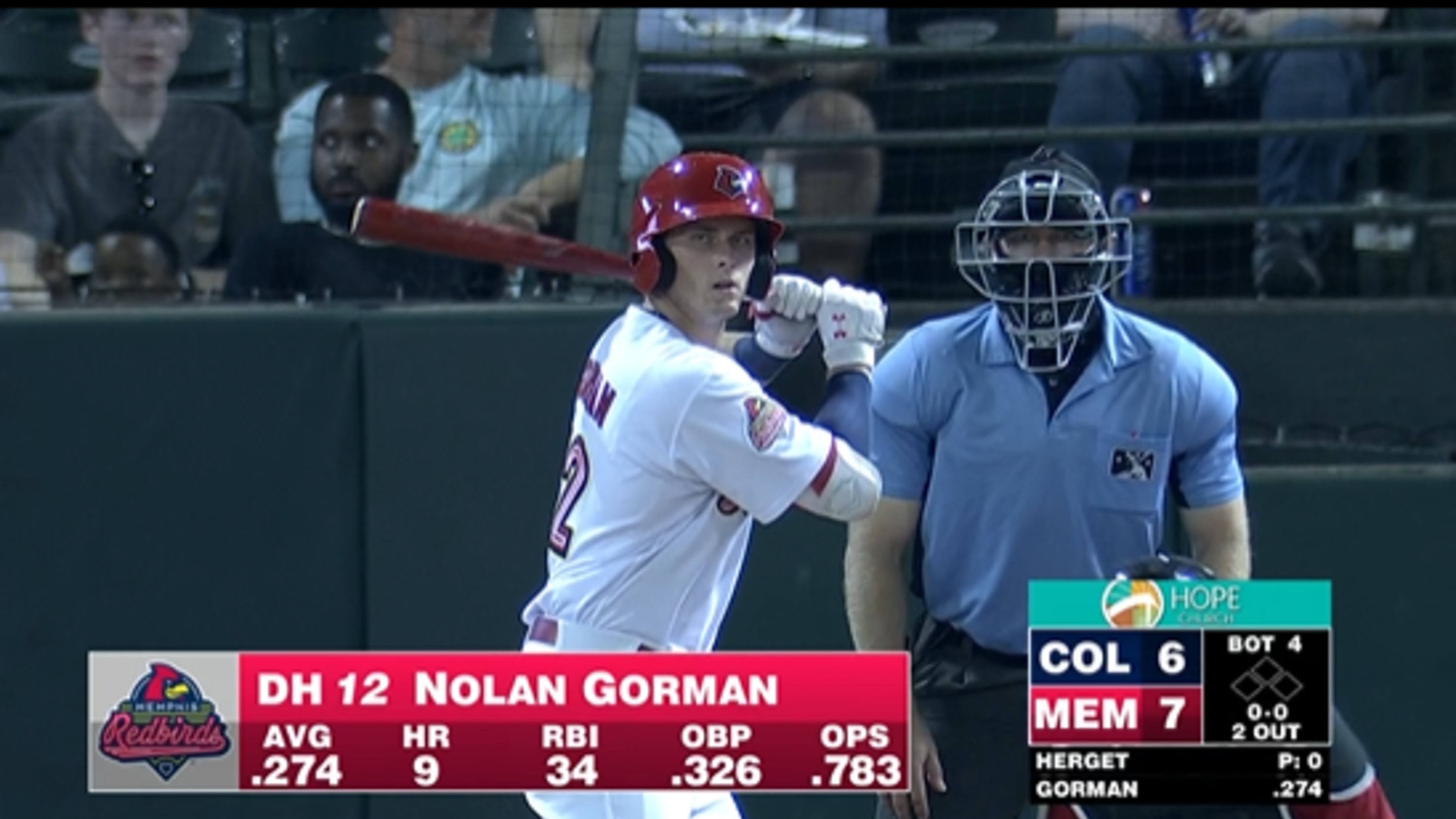 Nolan Gorman on his two-homer day, 06/21/2022