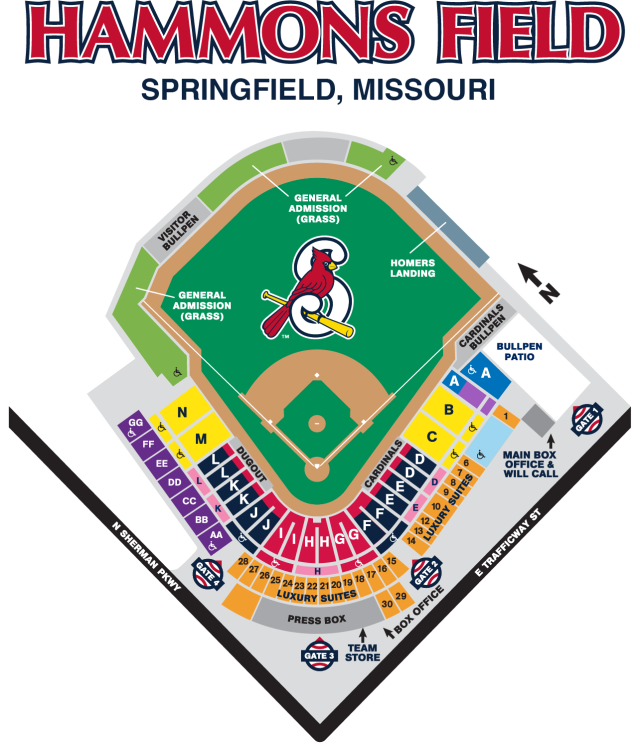 Hammons Field Ballpark Map Cardinals