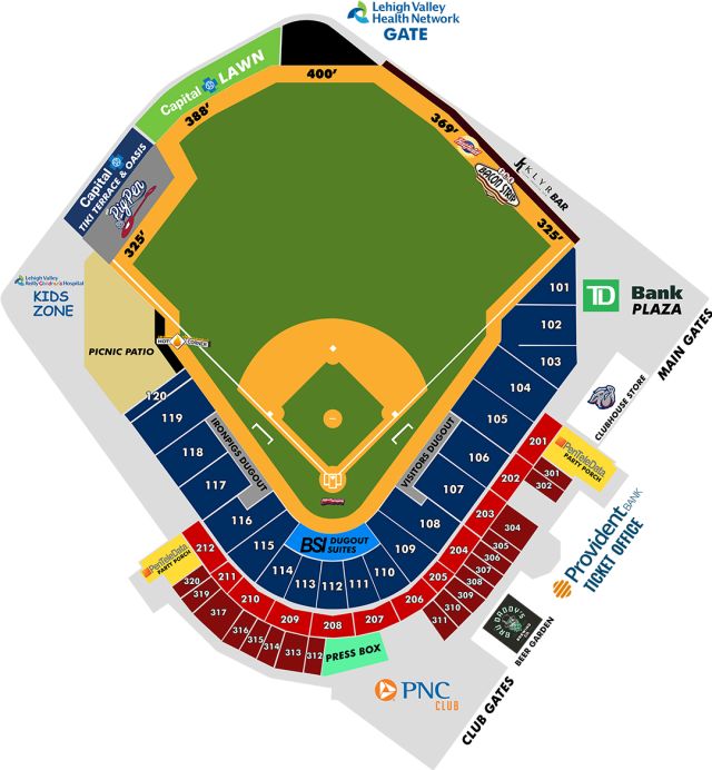 Coca-Cola Park Map | IronPigs