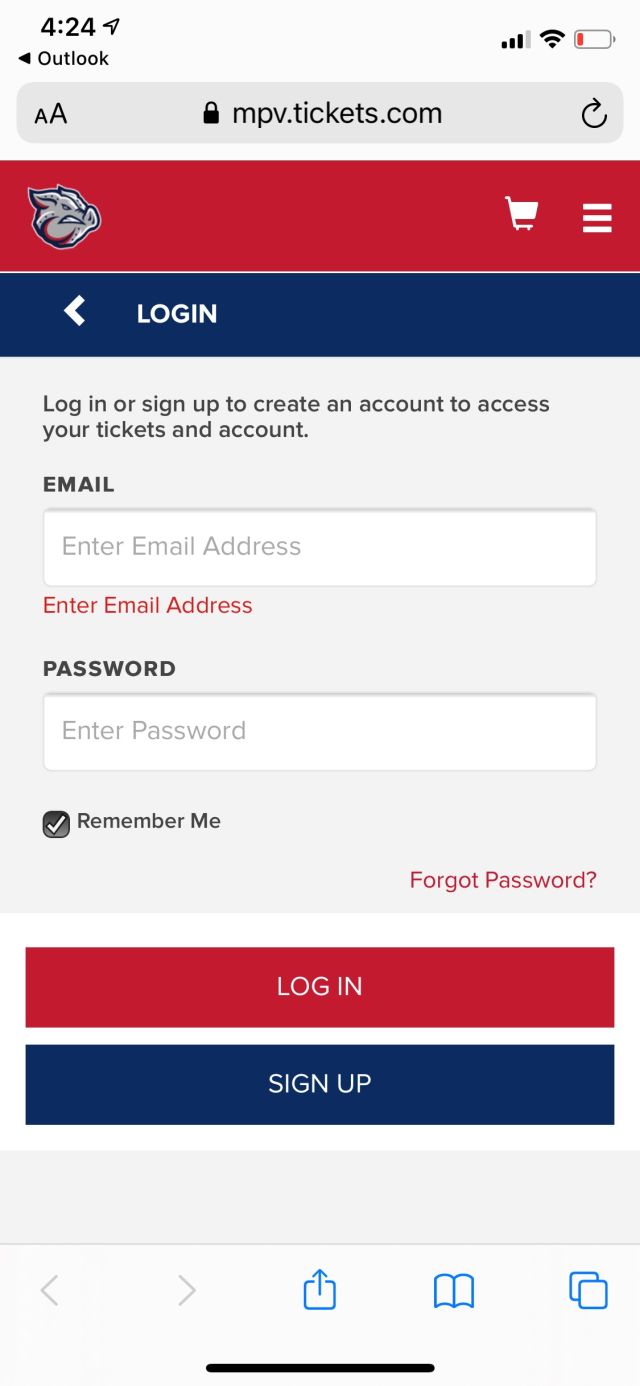 Access Mobile Tickets on iPhone IronPigs