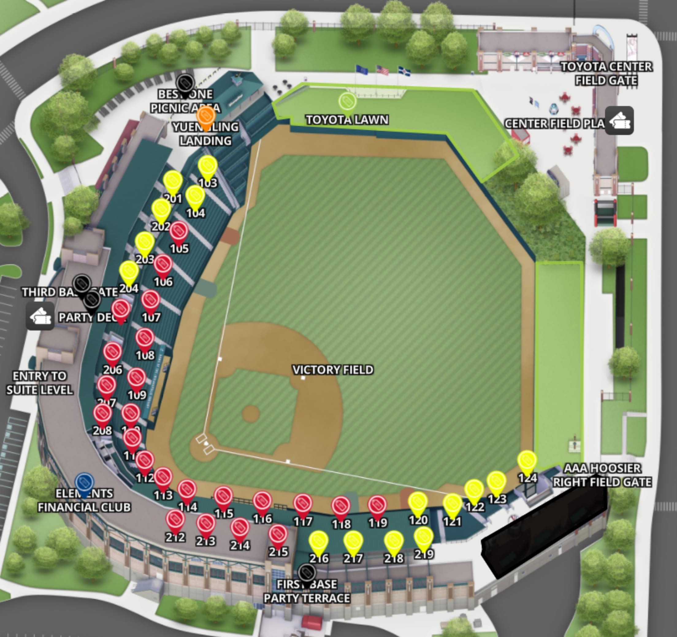 Victory Field Stadium Map | Indians