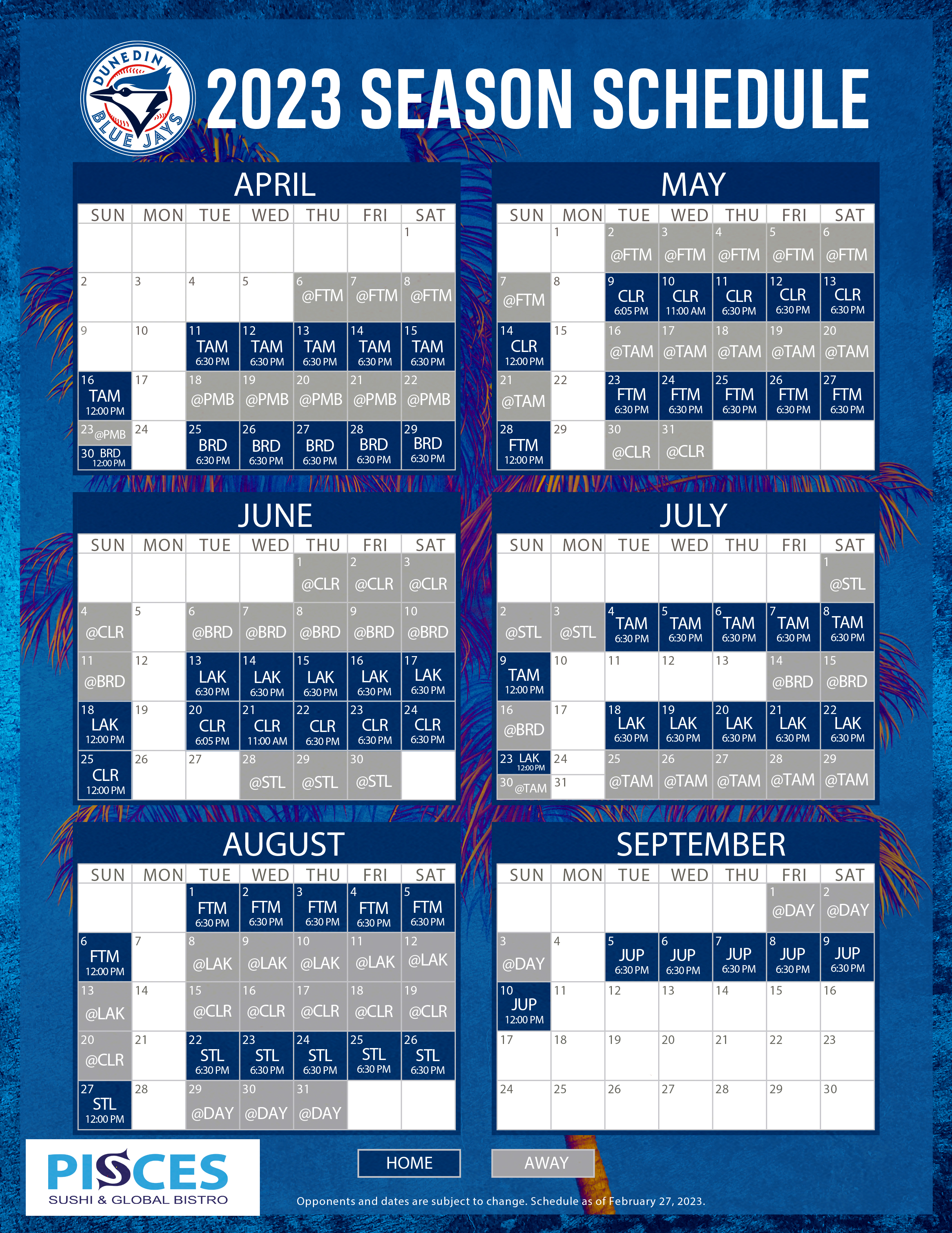 Toronto Blue Jays Promotions and Giveaway Schedule