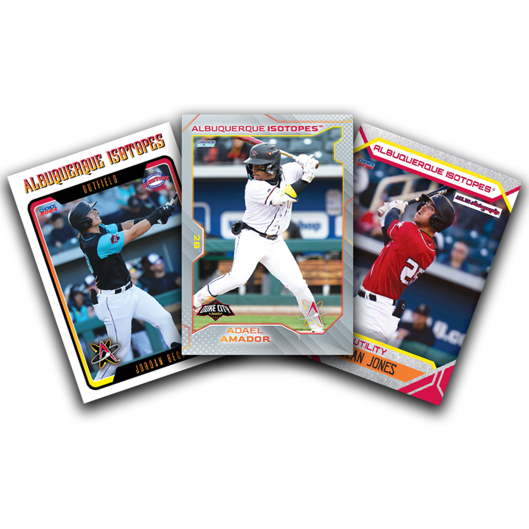 Baseball Cards courtesy of Duke City games (first 1,000 fans)