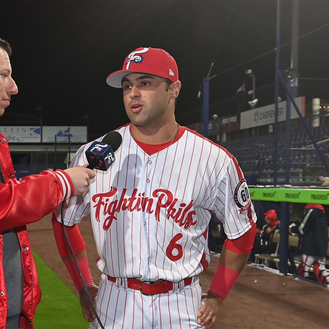 Game Worn Reading Fightin Phils 60 Seasons w/ the Phillies Pinstriped Jersey Auction / Raffle
