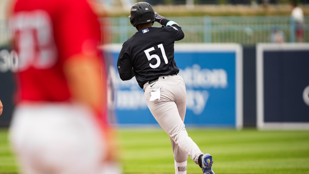 Yanquiel Fernandez homered in Sunday's series finale, his nine of the 2026 season.
