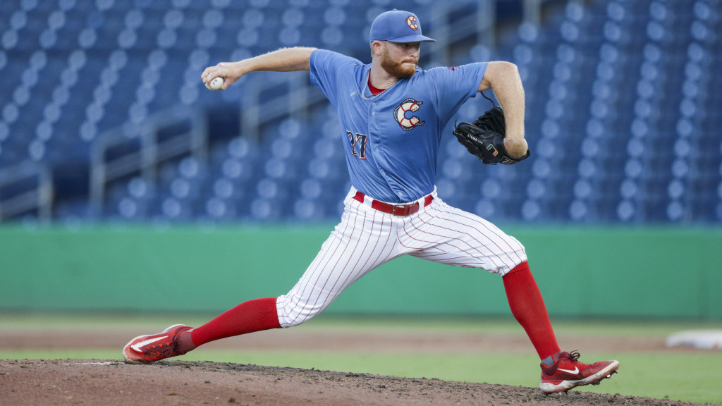 Phillies' eighth-rounder Brian Walters sends home a strike during a relief appearance for the Clearwater Threshers.