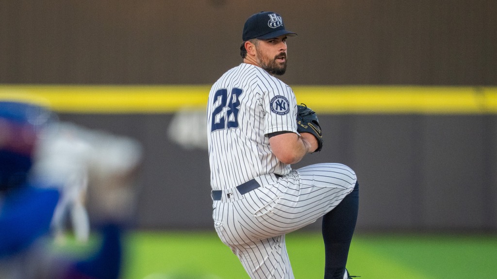 Carlos Rodón struck out four across 4.1 shutout innings in a rehab start with Hudson Valley on April 24.