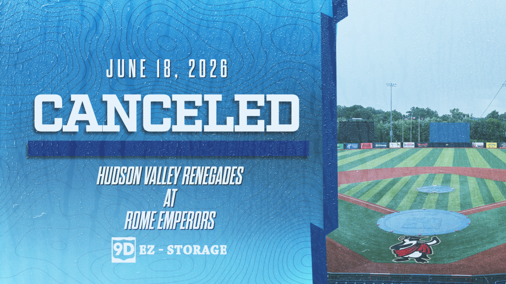 The Renegades game at Rome was canceled on Thursday night.