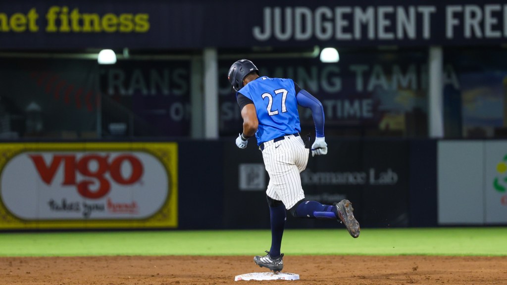 Willy Montero rounds the bases after his second home run in game two of Wednesday's doubleheader.