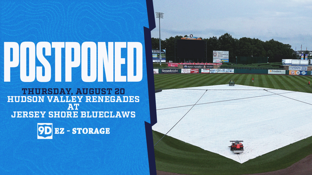 The Renegades game at the BlueClaws was postponed on Thursday due to inclement weather.