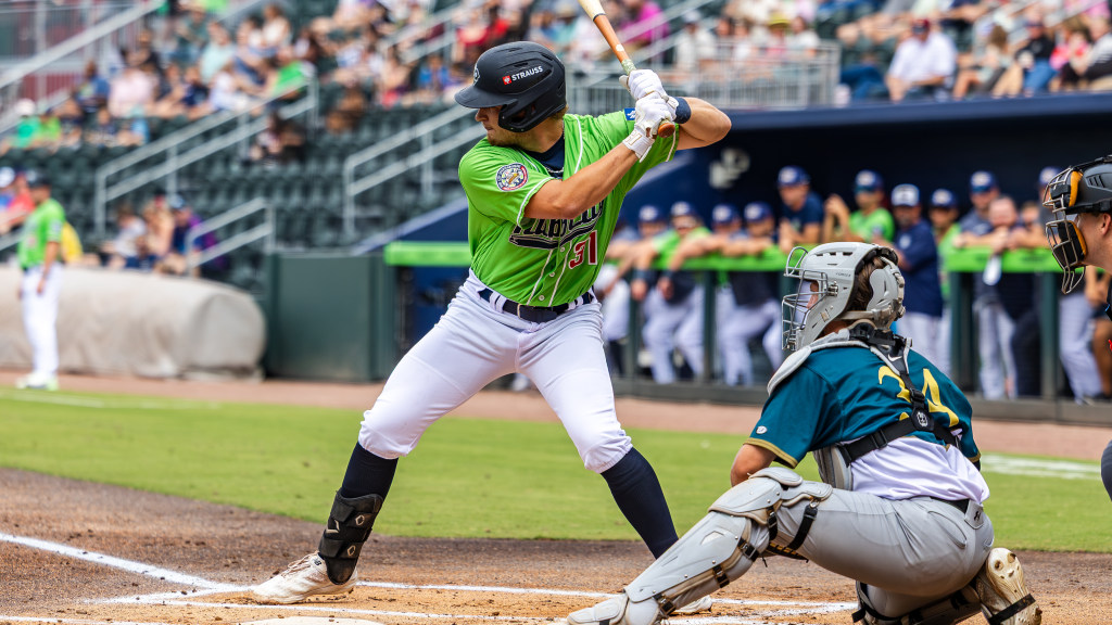 Casey Cook in his batting stance.