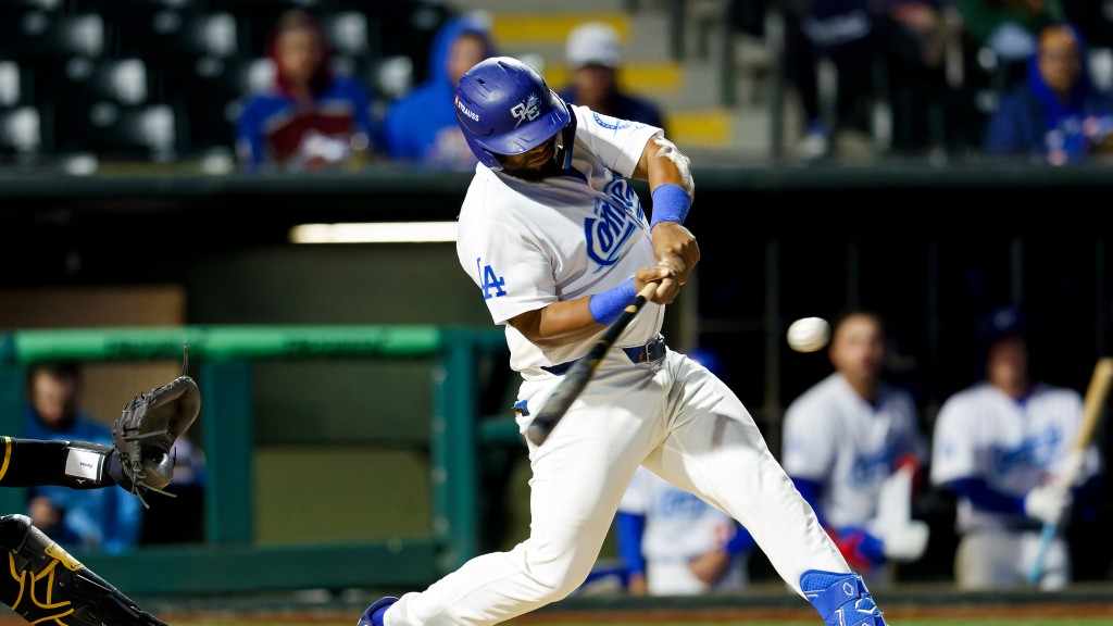 Comets catcher Chuckie Robinson hit a two-run homer on Wednesday night.