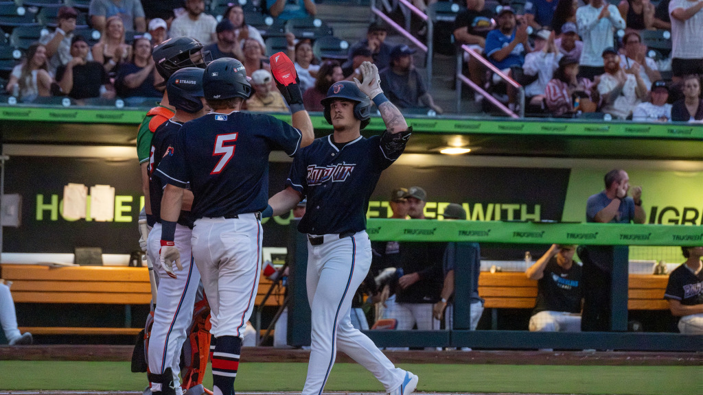 Bennett Hostetler launched his eighth home run of the season Wednesday and tied his career high with five runs batted in. (Skylar Catherwood/Jacksonville Jumbo Shrimp)