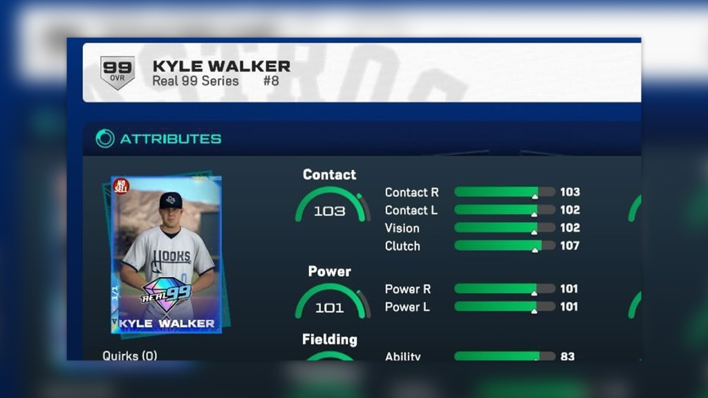 Kyle Walker's first "real 99" player card in MLB The Show.