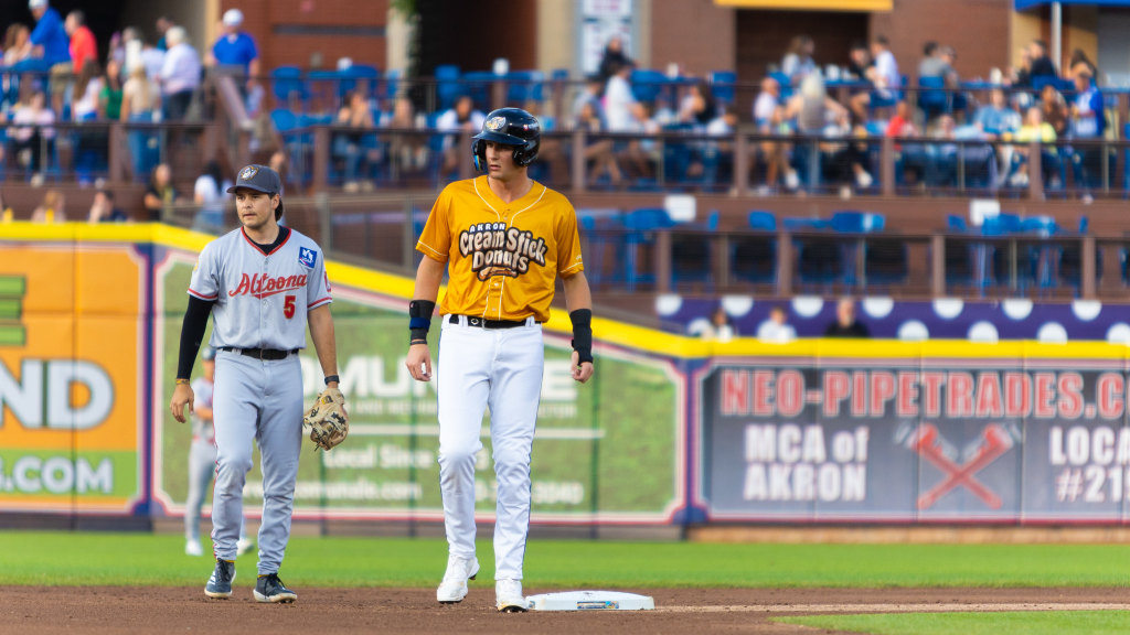 Nolan Schubart worked three walks in Akron's loss on Friday night.