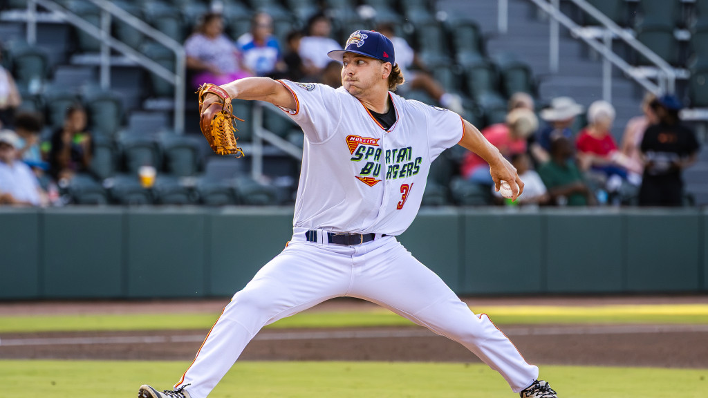 Ben DeTaeye stretches home at Fifth Third Park.