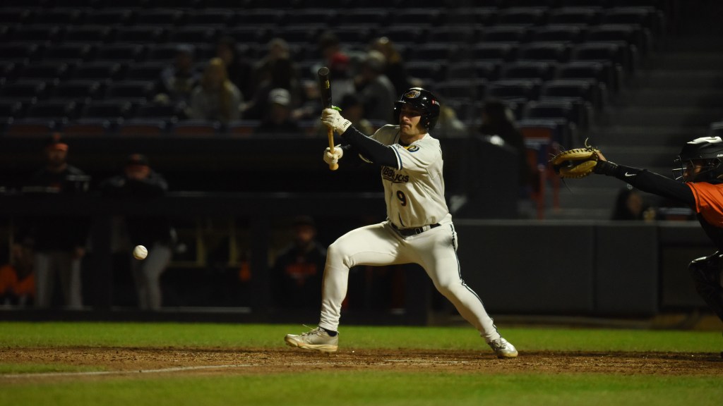 Guy Lipscomb laid down a perfectly placed bunt single to tie the game in the ninth.